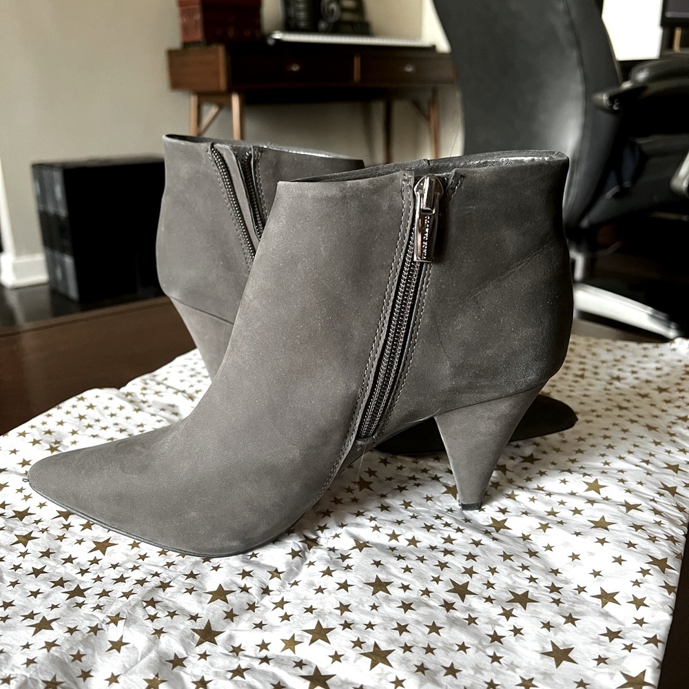 Vince Camuto gray suede booties